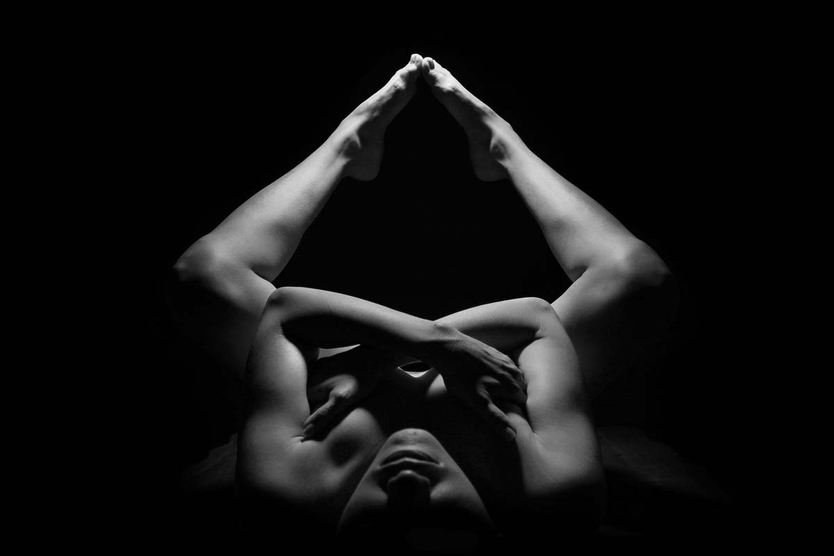 Kama Meditation - erotic image of a woman in black and white